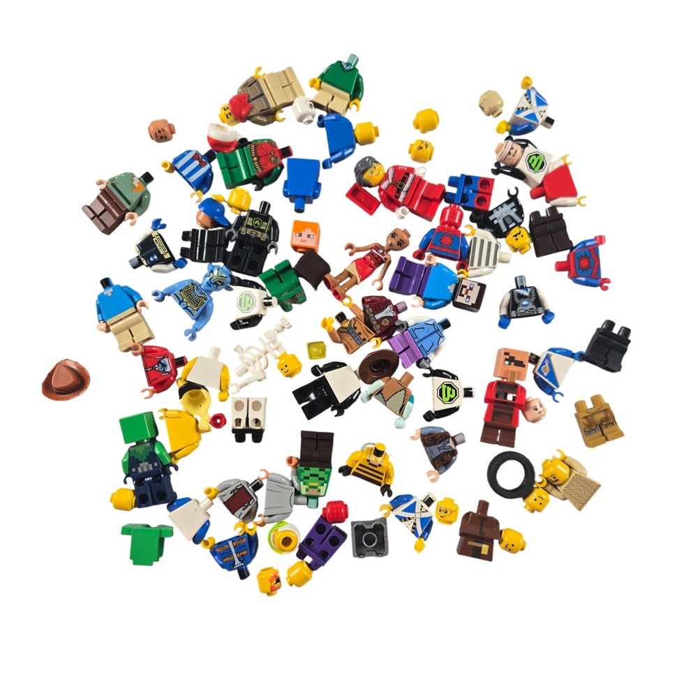 LEGO Minifigure Parts Lot Mixed Minecraft Marvel Figures Heads Torsos Legs Bulk